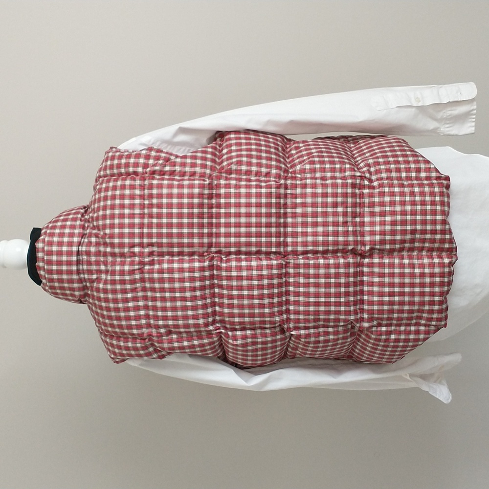 NWOT LANDS' END Red and White Checkered Puffer Vest. Size/ L - Picture 8 of 12
